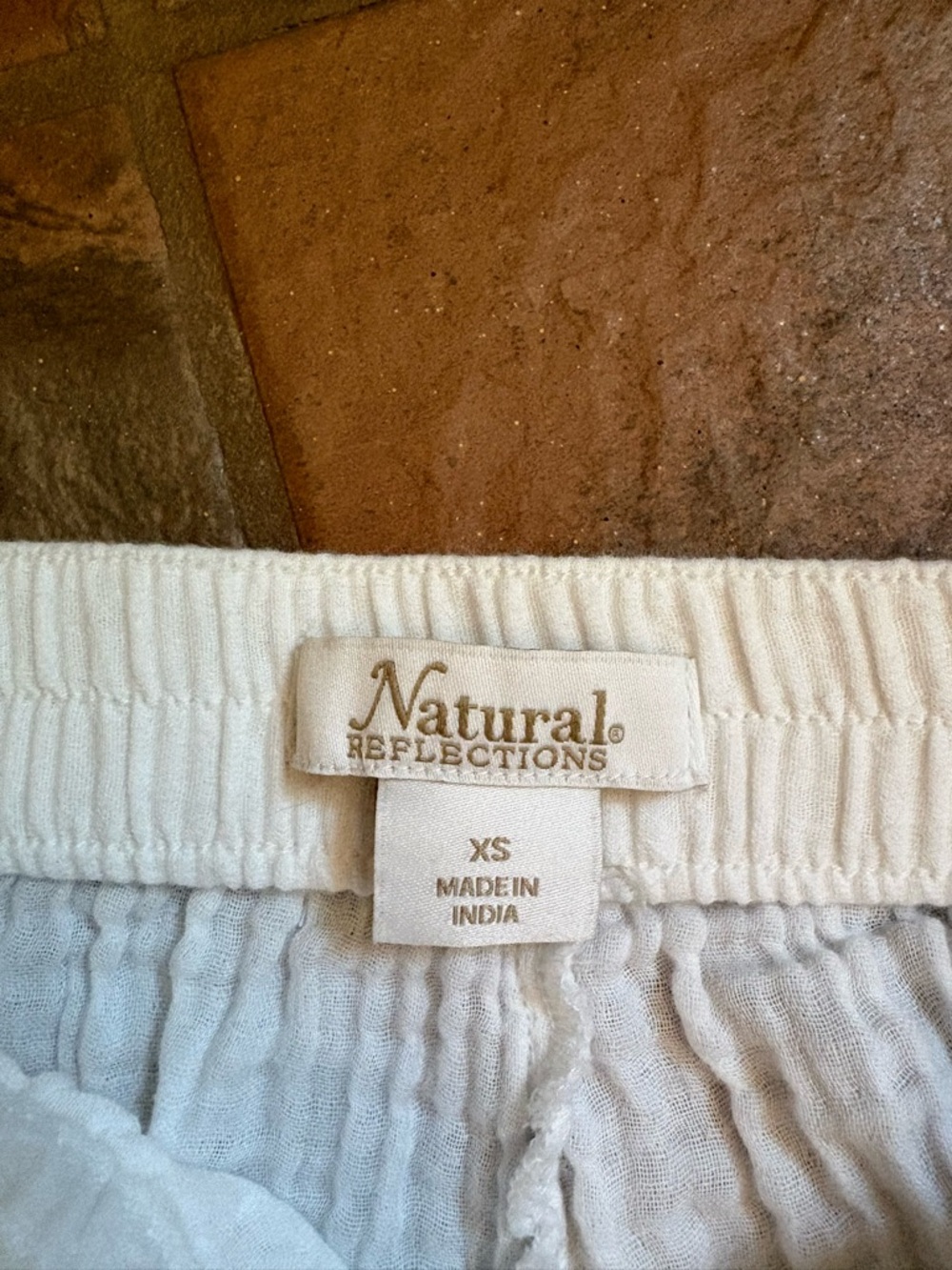 White Gauze Cotton Lounge Pants - Picture 2 of 5